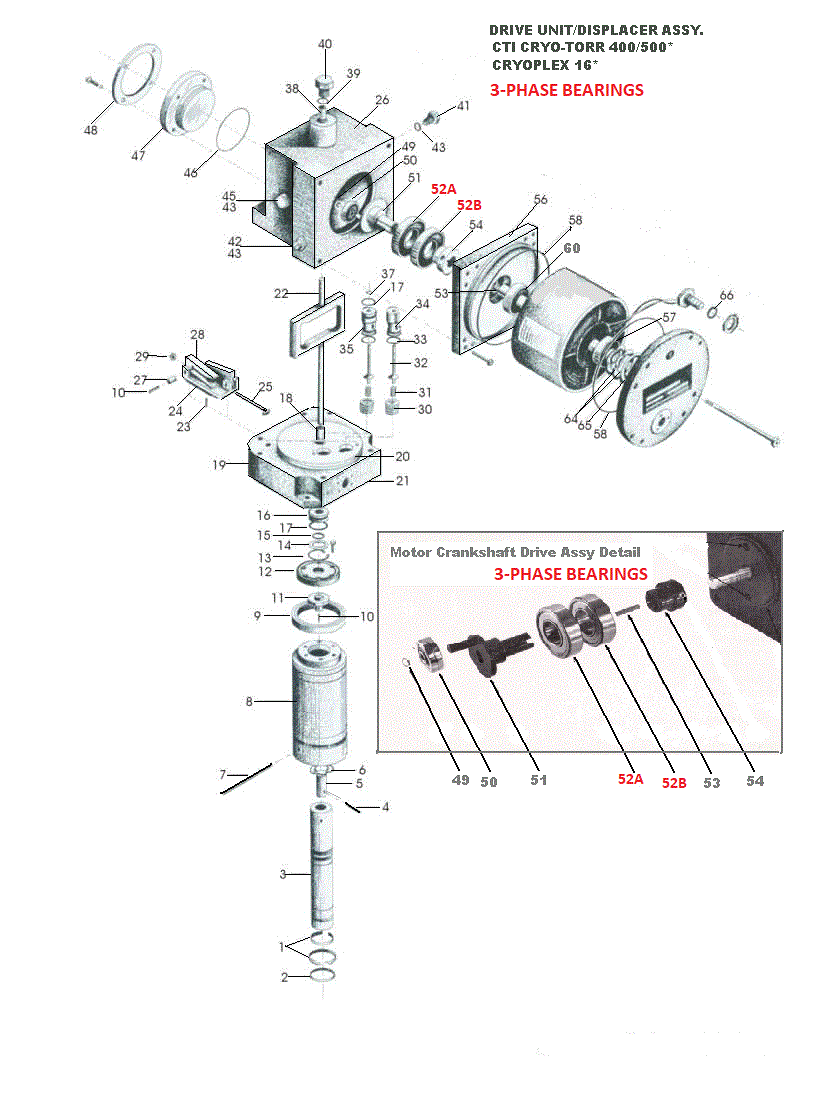 Cryopump Repair Kit CT-400/500 PN:100153-3